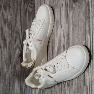 White House Black Market White and Gold Sneakers